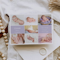 Cartão de Anúncio de Colagem de Fotos de Bebê Viol