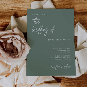 Cartão de Anúncio de Convite de Casamento de Scrip