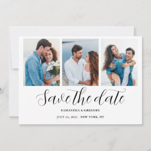 Cartão de Anúncio de Data de Casamento com Colagem