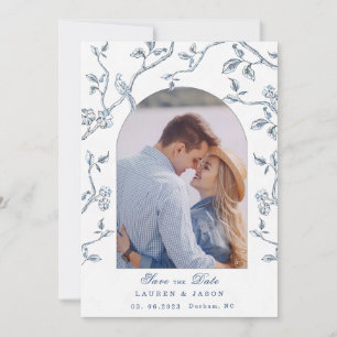 Cartão de Anúncio de Data de Casamento com Foto de