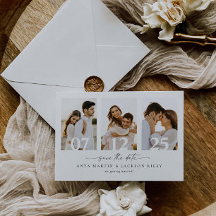 Cartão de Anúncio de Data de Casamento em Foto Qua