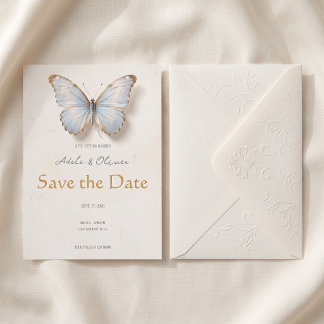 Cartão de Anúncio de Data de Casamento Minimalista