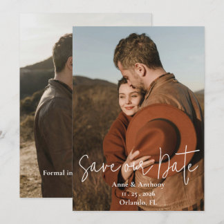 Cartão de Anúncio de Data de Casamento Simples com