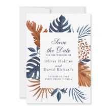 Cartão de Anúncio de Data de Rustic Midnight Blue 