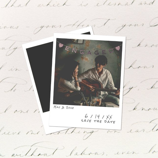 Cartão de Anúncio de Envolvimento com Foto Instant (Criador carregado)