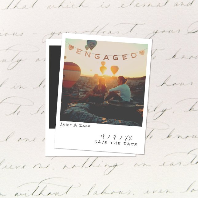 Cartão de Anúncio de Envolvimento com Foto Instant (Criador carregado)