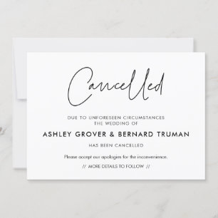 Cartão de anúncio de evento cancelado moderno