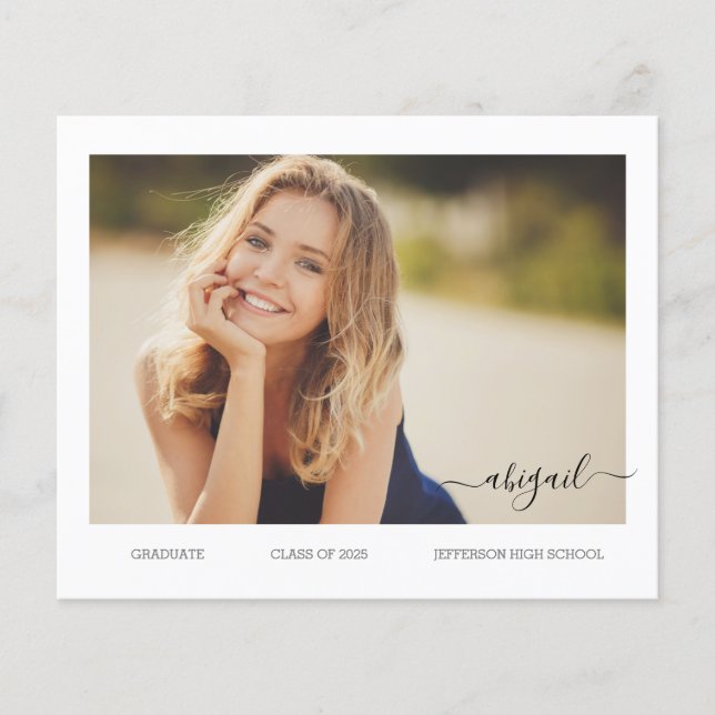 Cartão de Anúncio de Formando de Foto do Mais velh (Frente)