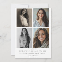 Cartão de anúncio de formatura com colagem de foto
