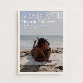 Cartão de Anúncio de Formatura com Foto de Praia M