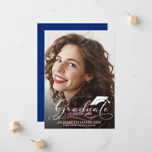 Cartão de Anúncio de Formatura com Foto do Ensino