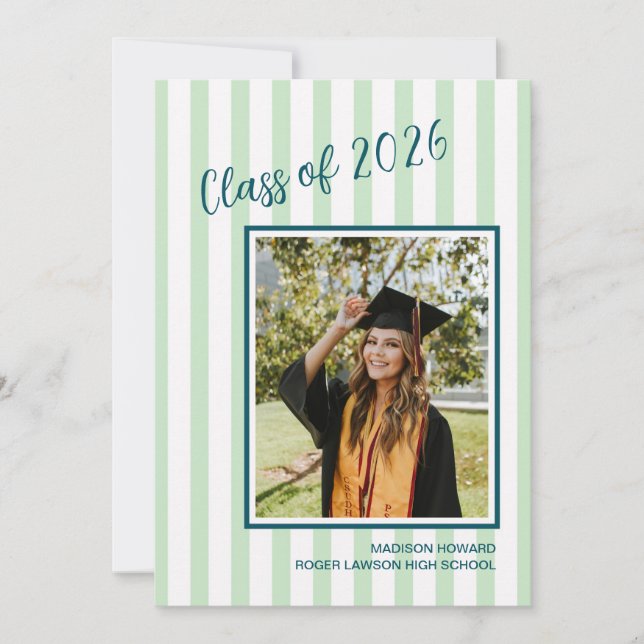 cartão de anúncio de formatura de menina com listr (Frente)
