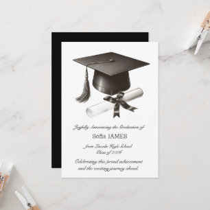 Cartão de Anúncio de Formatura Elegante