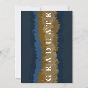 Cartão de Anúncio de Formatura Navy Gold Marble