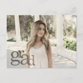 Cartão de Anúncio de Formatura Neutro com Foto de 