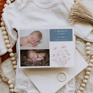 Cartão de Anúncio de Foto de Bebê com Flor Silvest