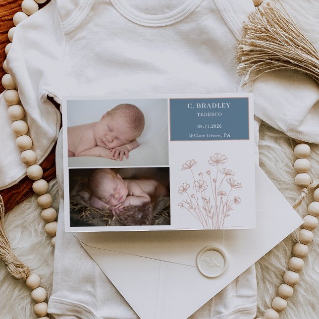 Cartão de Anúncio de Foto de Bebê com Flor Silvest (Criador carregado)