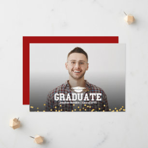 Cartão de Anúncio de Foto de Formatura do Ensino M