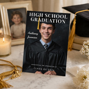 Cartão de Anúncio de Foto de Formatura do Ensino M