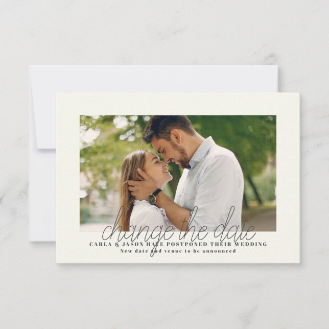 Cartão de Anúncio de Foto de Mudança de Data (Frente)