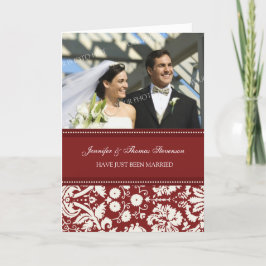 Cartão de Anúncio de Foto do Recem casados Red Dam