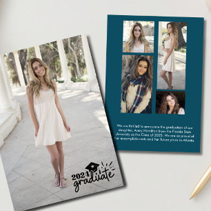 Cartão de Anúncio de Graduação 2024 com 5 Fotos