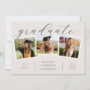 Cartão de Anúncio de Graduação de Colagem de Fotos