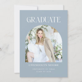 Cartão de Anúncio de Graduação de Foto em Arco Azu
