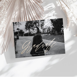 Cartão de Anúncio de Graduação de Script de Salto