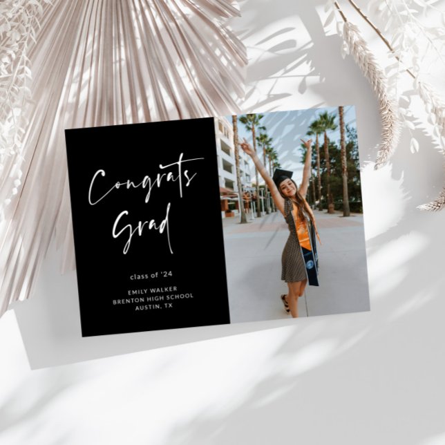 Cartão de Anúncio de Graduação de Script Manuscrit (Criador carregado)