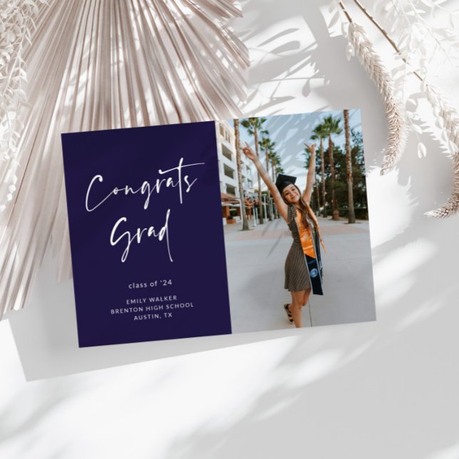 Cartão de Anúncio de Graduação de Script Manuscrit (Criador carregado)