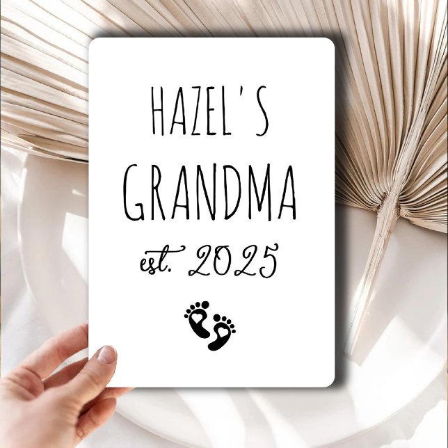 Cartão de Anúncio de Gravidez de Avó de Primeira V (First Time Grandma Pregnancy Announcement Card)