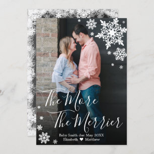 Cartão de Anúncio de Gravidez de Natal Fotográfico