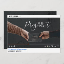 Cartão de anúncio de gravidez do tema do YouTube
