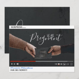 Cartão de anúncio de gravidez do tema do YouTube