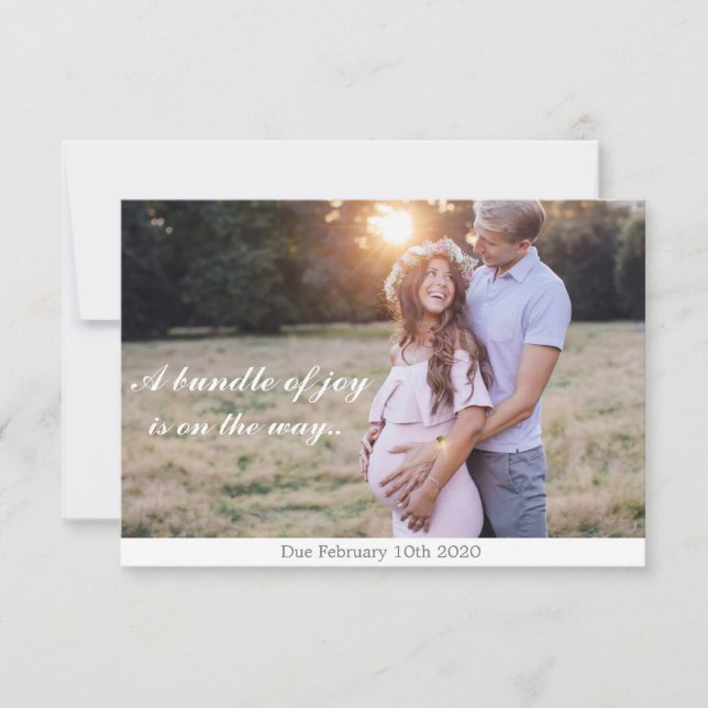 Cartão de Anúncio de Gravidez Doce (Frente)