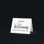 Cartão de Anúncio de Gravidez Moderna<br><div class="desc">Cartão de anúncio de gravidez personalizado de nome minimalista moderno. Avise seus amigos e família que você está esperando com esta elegante design mínima.</div>