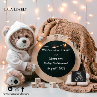 Cartão de anúncio de gravidez neutro editável