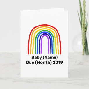 Cartão de Anúncio de Gravidez Rainbow Baby
