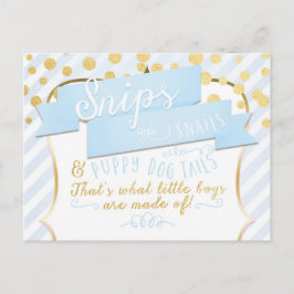 Cartão de anúncio de meninos Snips & Snails