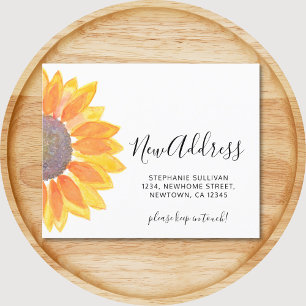 Cartão de Anúncio de Movimentação de Girassol de O