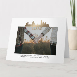 cartão de Anúncio de Movimentação do estado do tex