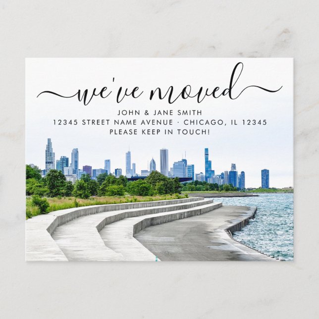 Cartão de anúncio de mudança Bronzeville Chicago (Frente)