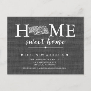 Cartão de Anúncio de Mudança do Estado de NEBRASKA