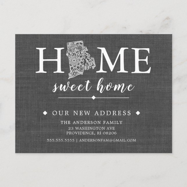 Cartão de Anúncio de Mudança do ESTADO DE RHODE IS (Frente)