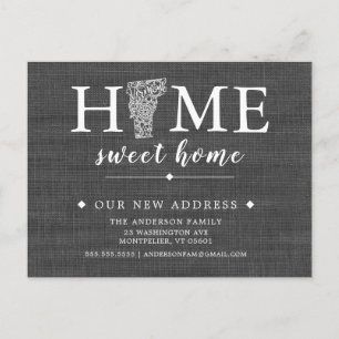 Cartão de Anúncio de Mudança do Estado de VERMONT