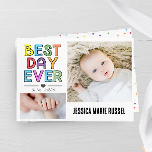 Cartão de Anúncio de Nascimento Colorido no Melhor