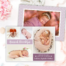 Cartão de Anúncio de Nascimento da Colagem de Foto