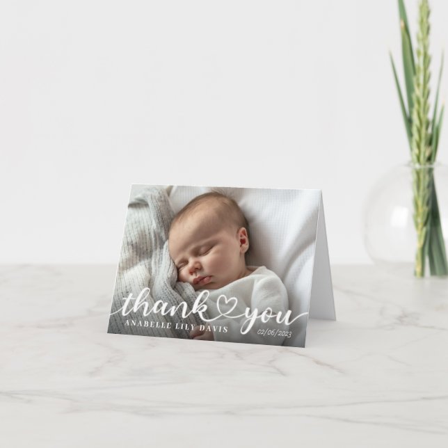 Cartão de anúncio de nascimento da foto, juntou-se (Frente)