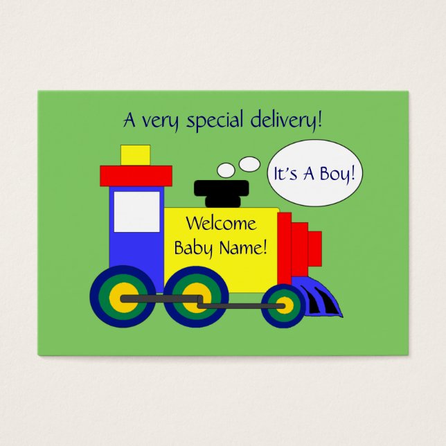 Cartão de Anúncio de Nascimento do Comboio (Frente)